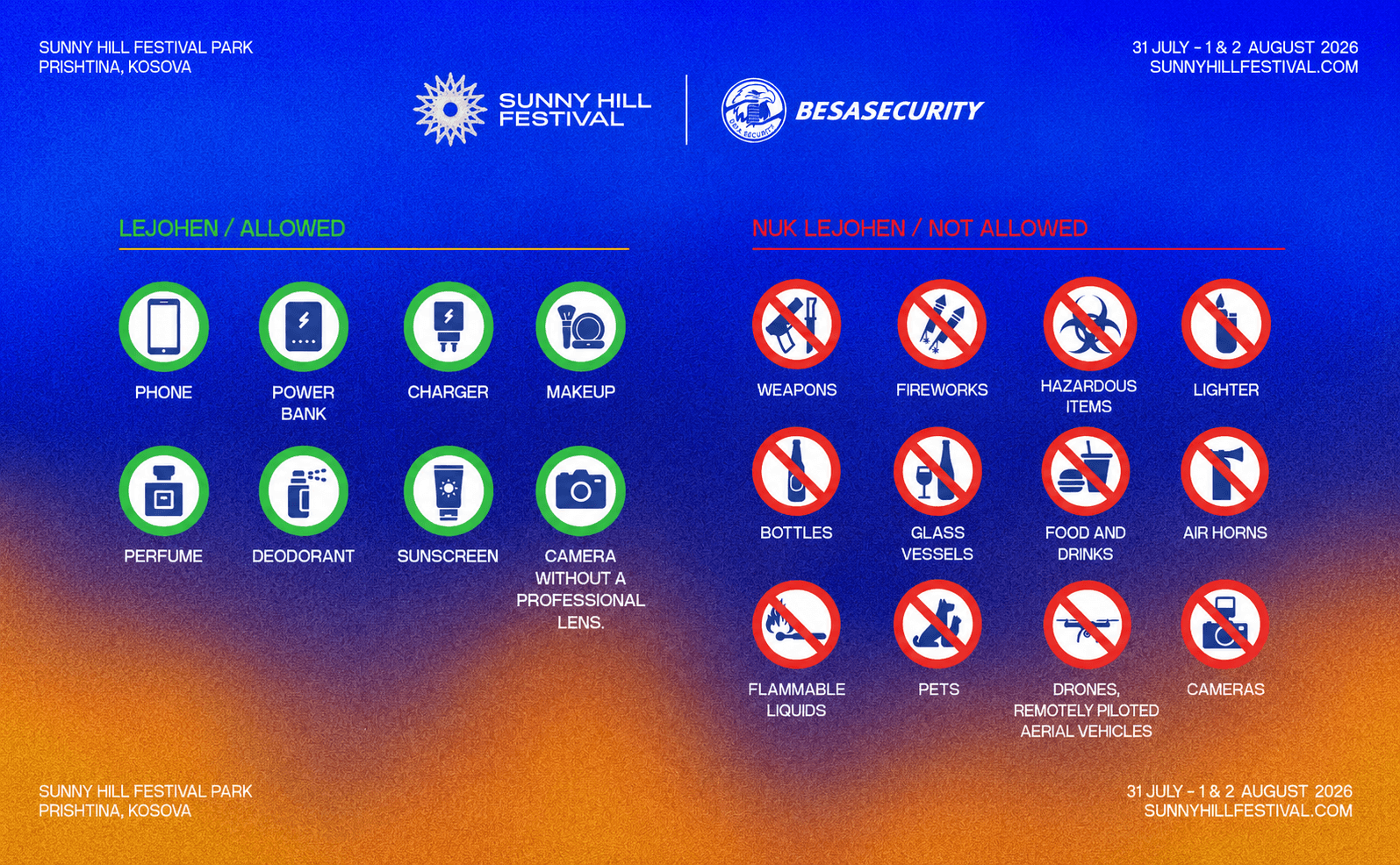 Know before you go: Allowed & Prohibited items