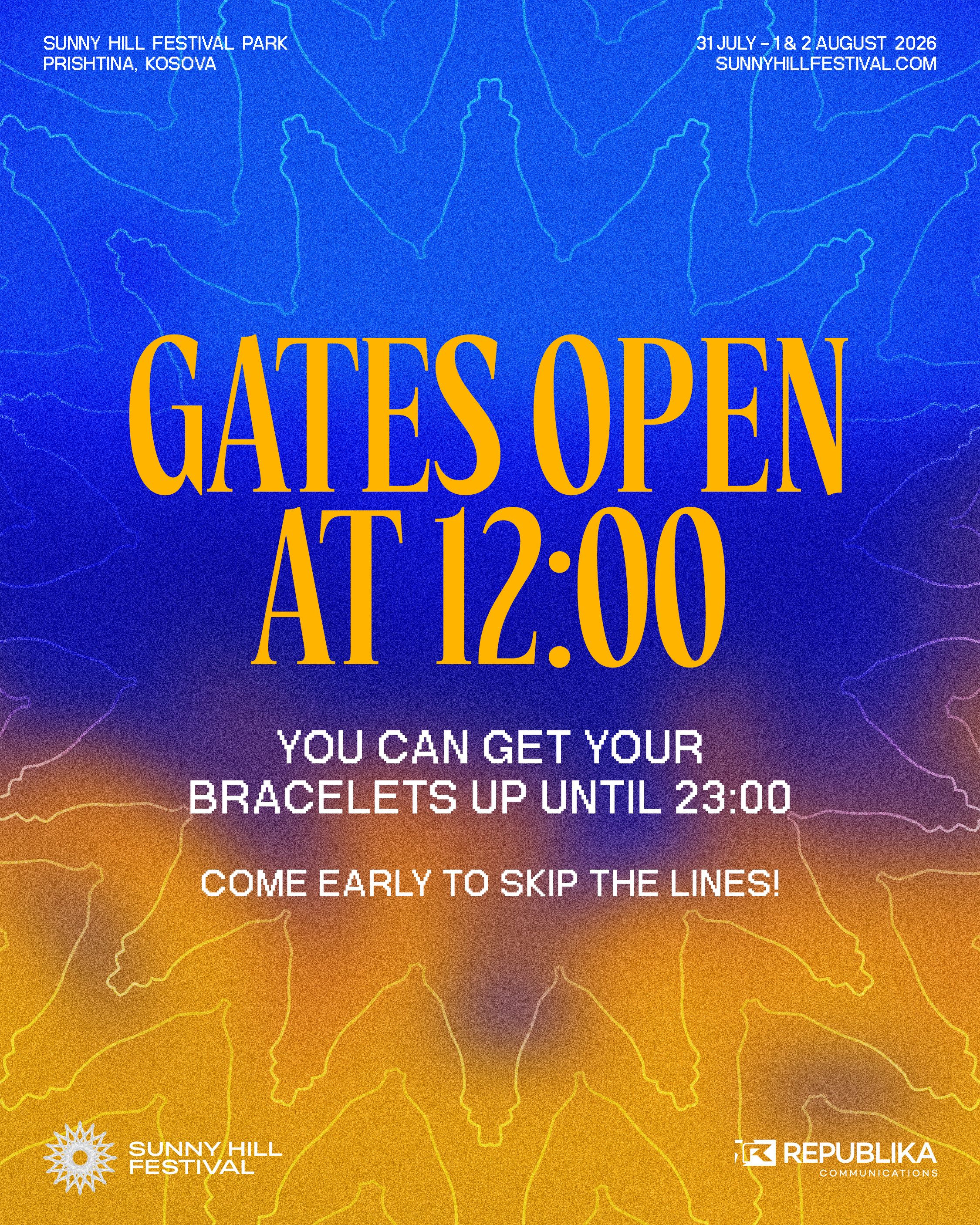 Festival Entry Guide: Gates Open at 12:00, Bracelet Collection Until 23:00